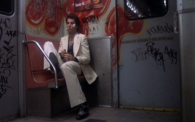 Saturday Night Fever John Travolta white suit train smoking.bmp 1