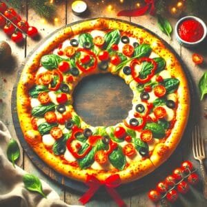 Holiday Wreath Pizza